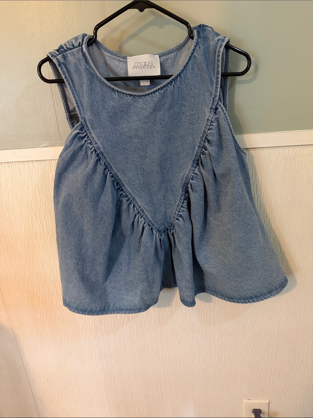 mare mare Women's Denim Sleeveless Tank Top - Light Blue
